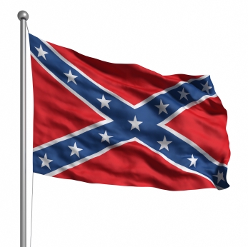 flying confederate flag