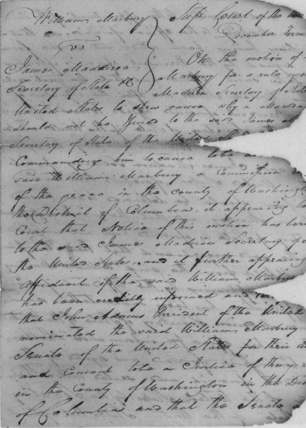 Marbury vs madison essay
