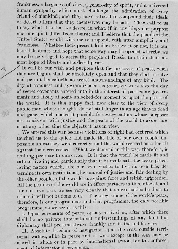 Woodrow Wilson's Fourteen Points (National Archives and Records 