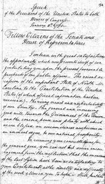 Image for: George Washington: First Annual Message to Congress