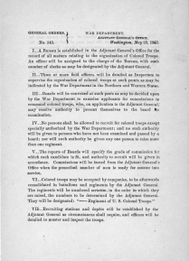 Image for: U.S. War Department General Order 143 Establishing the Bureau of U.S. Colored Troops