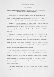 Image for: Executive Order 10924: Peace Corps
